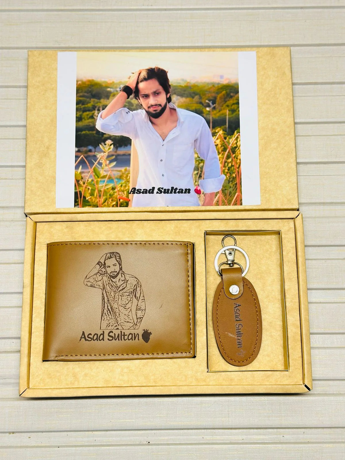 Customized Photo Wallet & Keychain Set